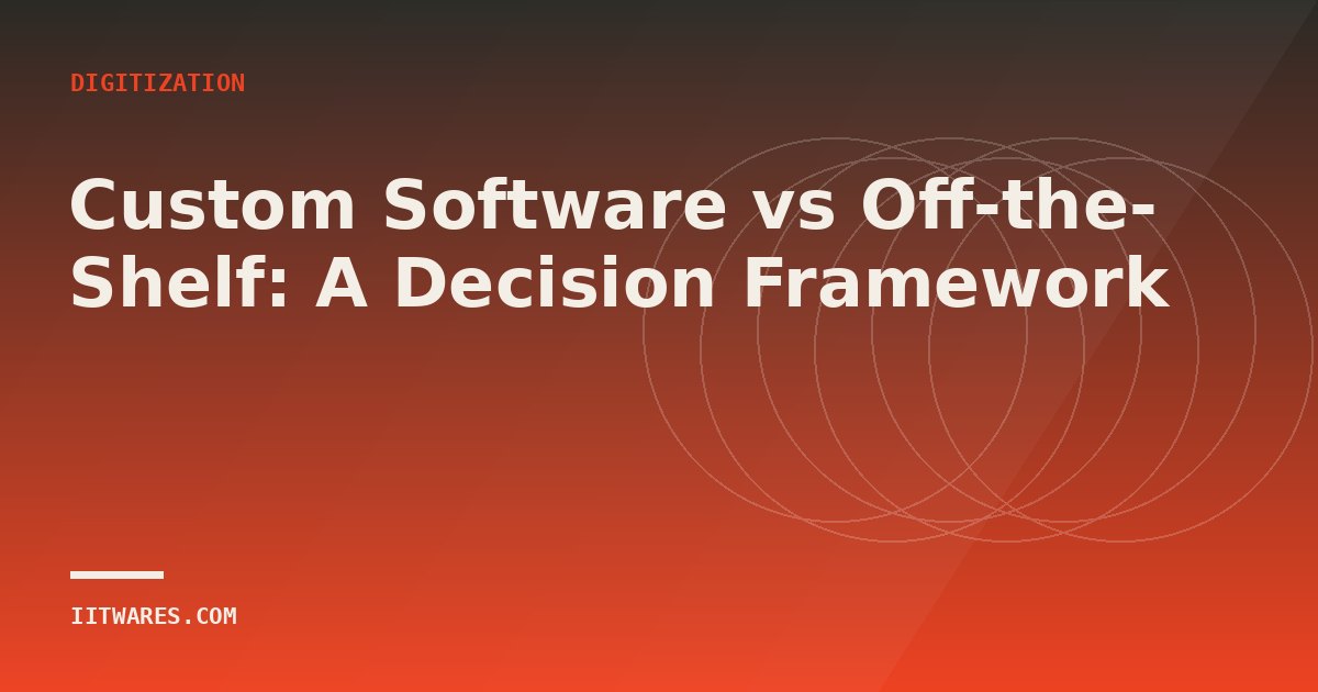 Custom Software vs Off-the-Shelf: A Decision Framework