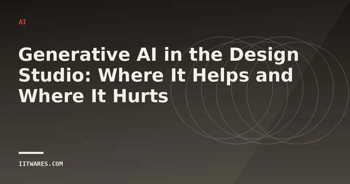 Generative AI in the Design Studio: Where It Helps and Where It Hurts