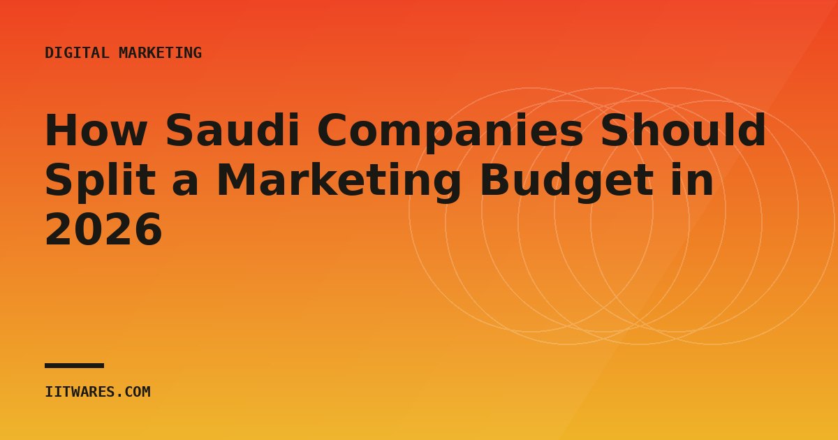 How Saudi Companies Should Split a Marketing Budget in 2026