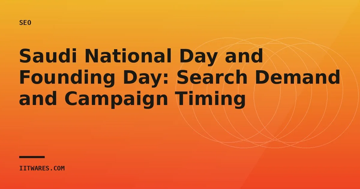 Saudi National Day and Founding Day: Search Demand and Campaign Timing