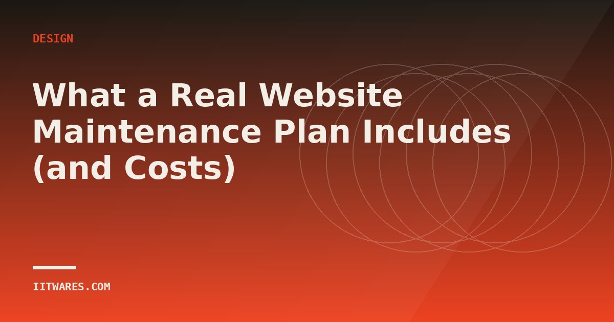 What a Real Website Maintenance Plan Includes (and Costs)