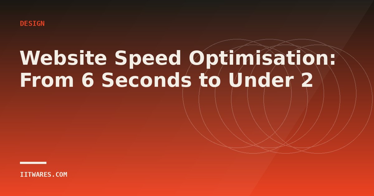 Website Speed Optimisation: From 6 Seconds to Under 2