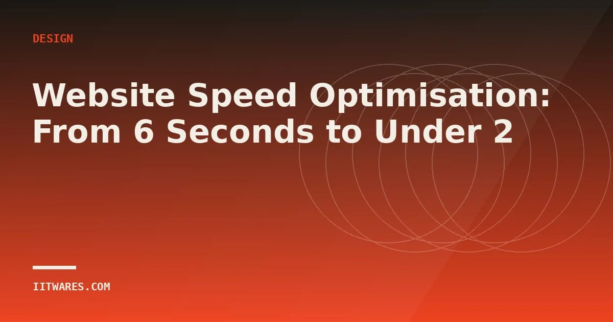Website Speed Optimisation: From 6 Seconds to Under 2