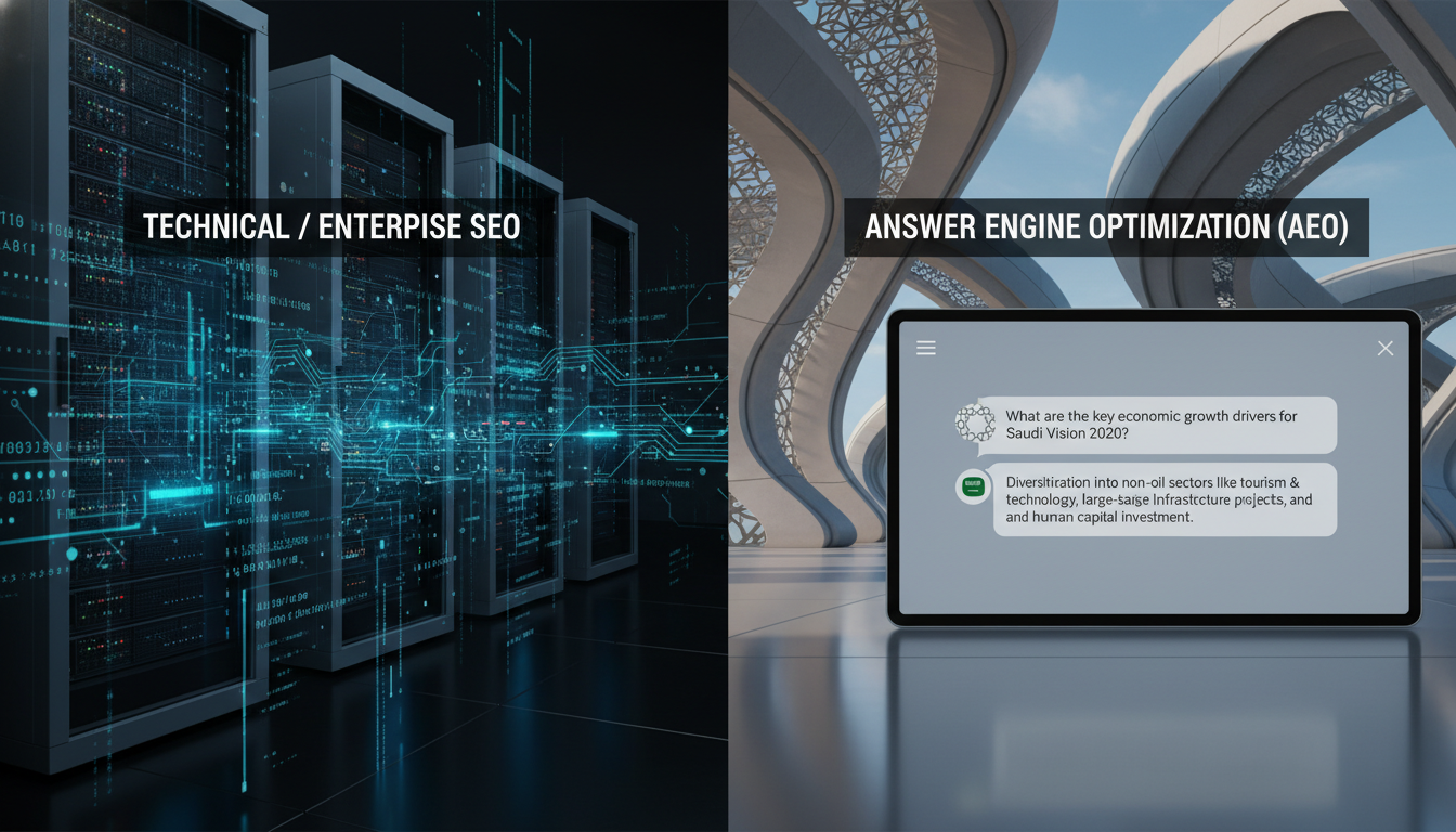 Hyperlocal and Enterprise SEO Riyadh: The AEO Blueprint for Saudi Vision 2030